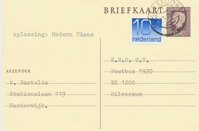 K.R.O. T.V. Postbus…